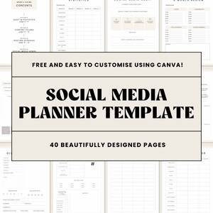 Social Media Planner Template Canva | Social Media Planner Templates | Social Media Planner Canva | Social Media Content Planner Canva