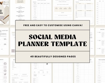 Social Media Planner Template Canva | Content Calendar (Digital)
