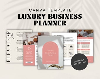 Luxus Business Plan Canva Vorlage | Gründerplaner (Digitaler Download)