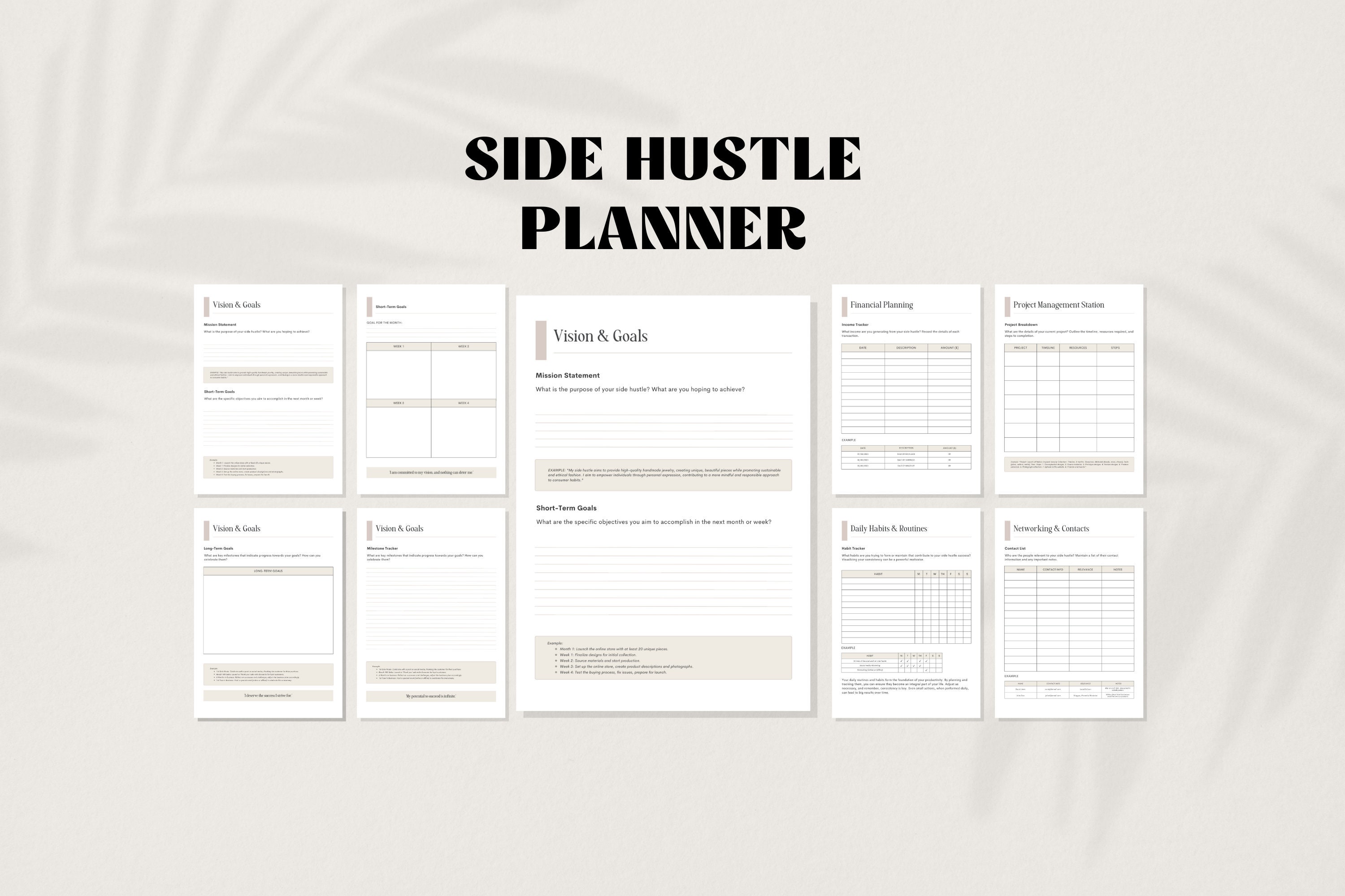 Side Hustle Planner Side Hustle Tracker Side Hustle Printable Side ...
