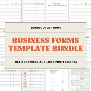 Business Form Bundle | Editable Business Form | Small Business Form | Editable Business Forms | Business Bundle Forms | Canva Templates