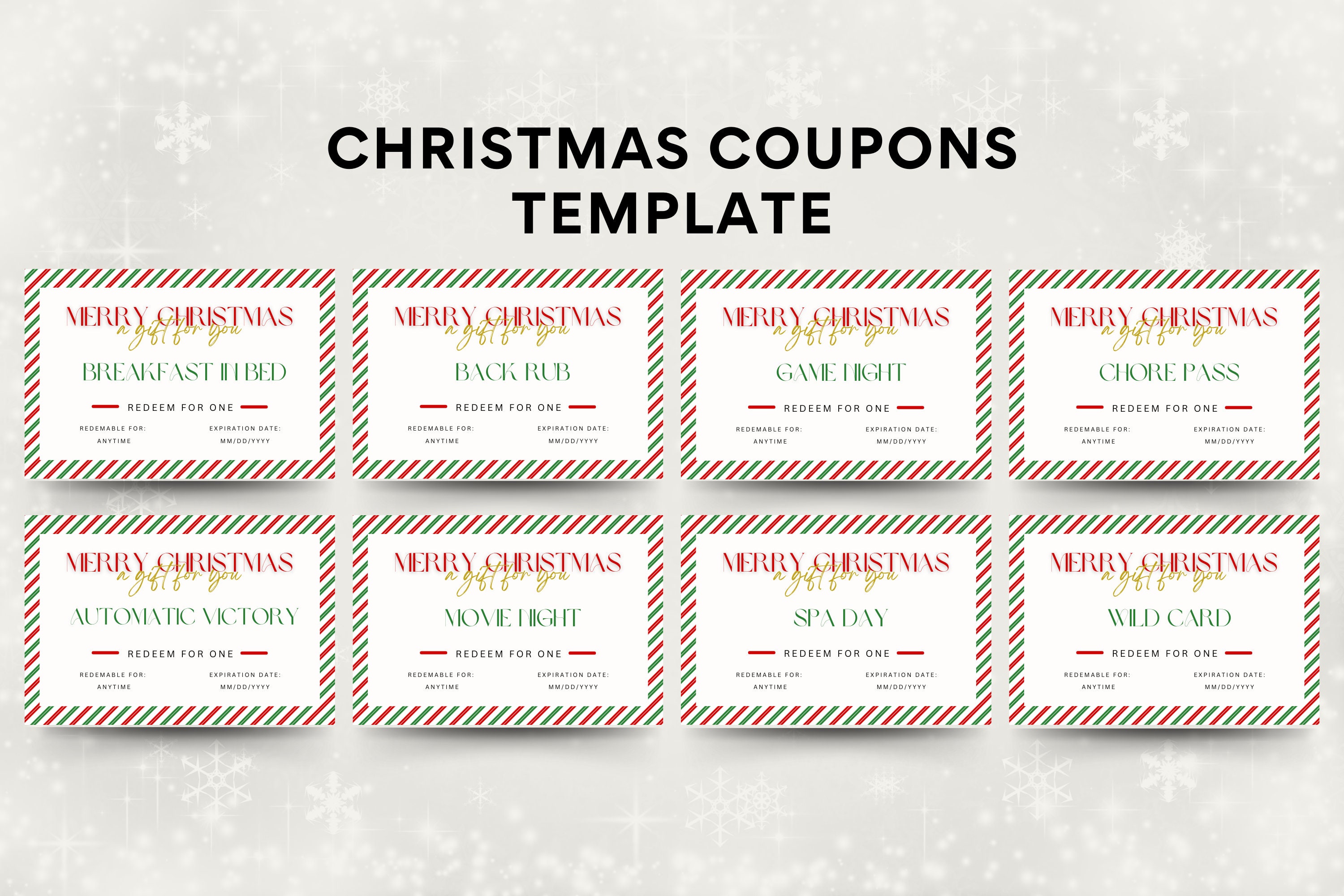 Christmas Coupons Christmas Coupon Book Christmas Printable Coupons