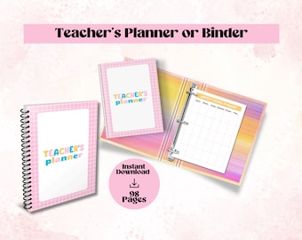 Lehrer Planer 2023-2024 PDF | Lehrer Binder | Teach Planner | Akademischer Planer | Stundenplaner | Schulplaner | Lehrer Stundenplan