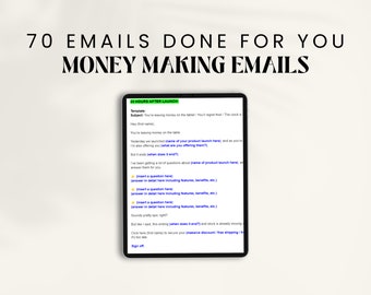 52 Sales Email Templates | Welcome Series, Launch, Abandoned Cart (Digital Download)