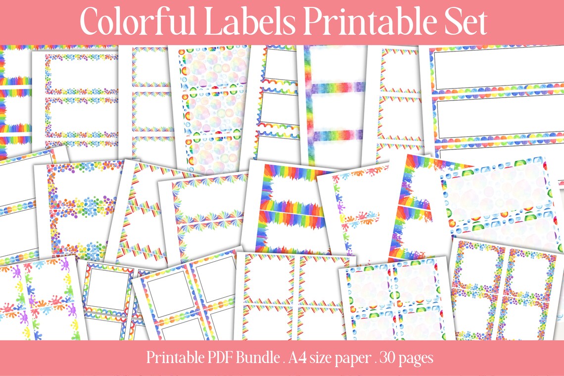 Printable Colored Labels Printable Label Storage Labels Jar Label Printable Colored Labels Printable Label Storage Labels Jar Label