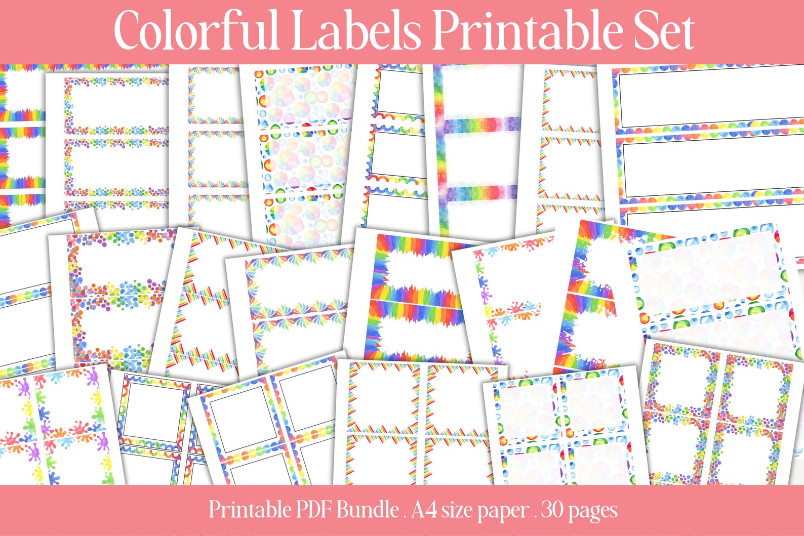 Printable Colored Labels Printable Label Storage Labels Jar Label Printable Colored Labels Printable Label Storage Labels Jar Label