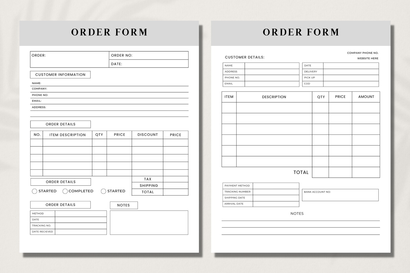 Order Form Template Simple Order Form Template Order Form Template ...