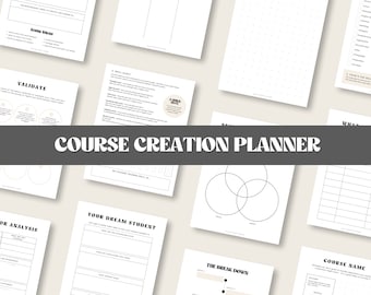 Online Course Planner Worksheet | Course Creation Workbook (Printable PDF)