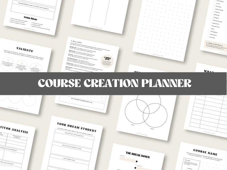 Online Course Planner Worksheet | Course Creation Workbook (printable ...