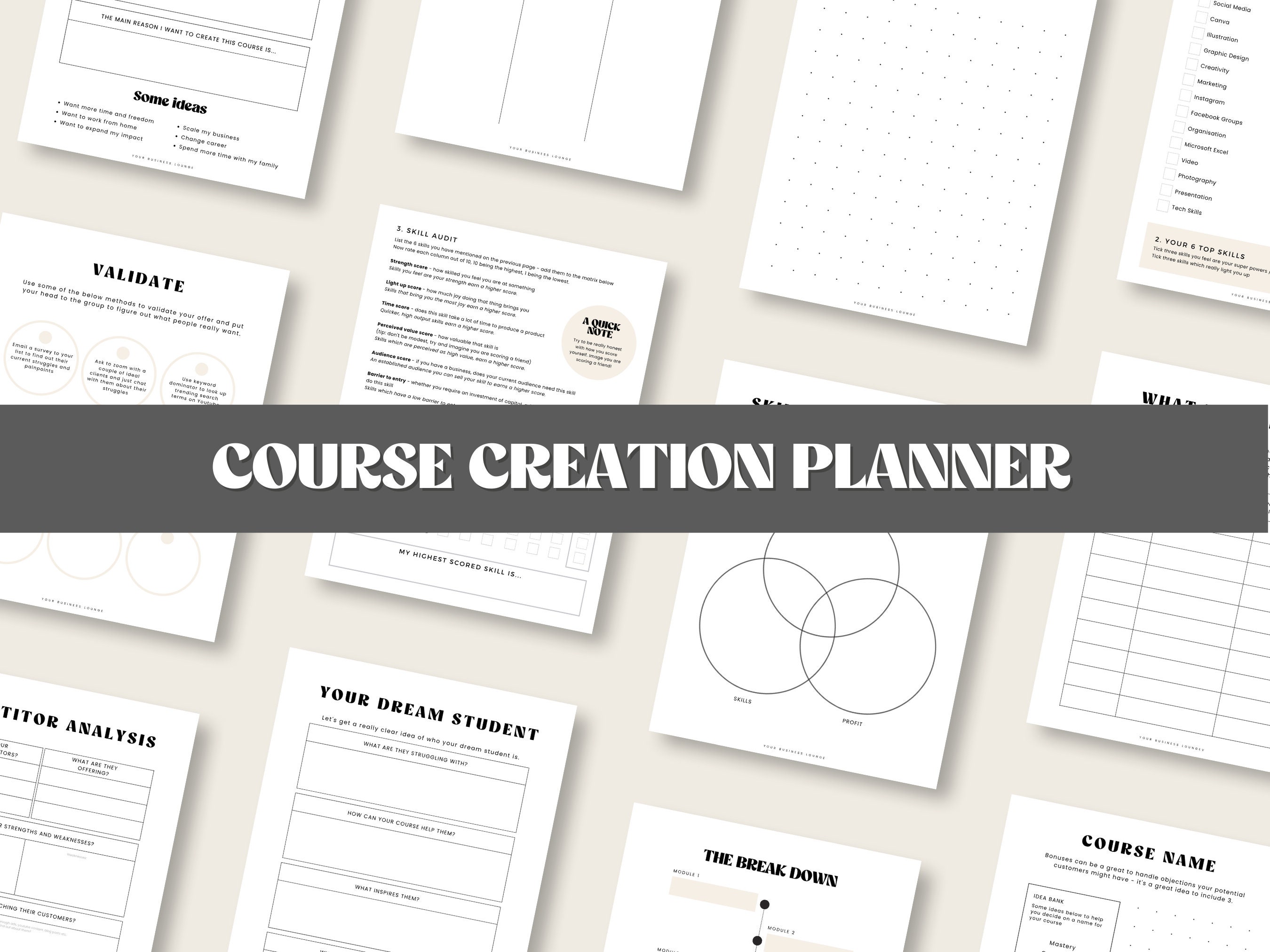Online Course Planner Worksheet | Course Creation Workbook (printable ...