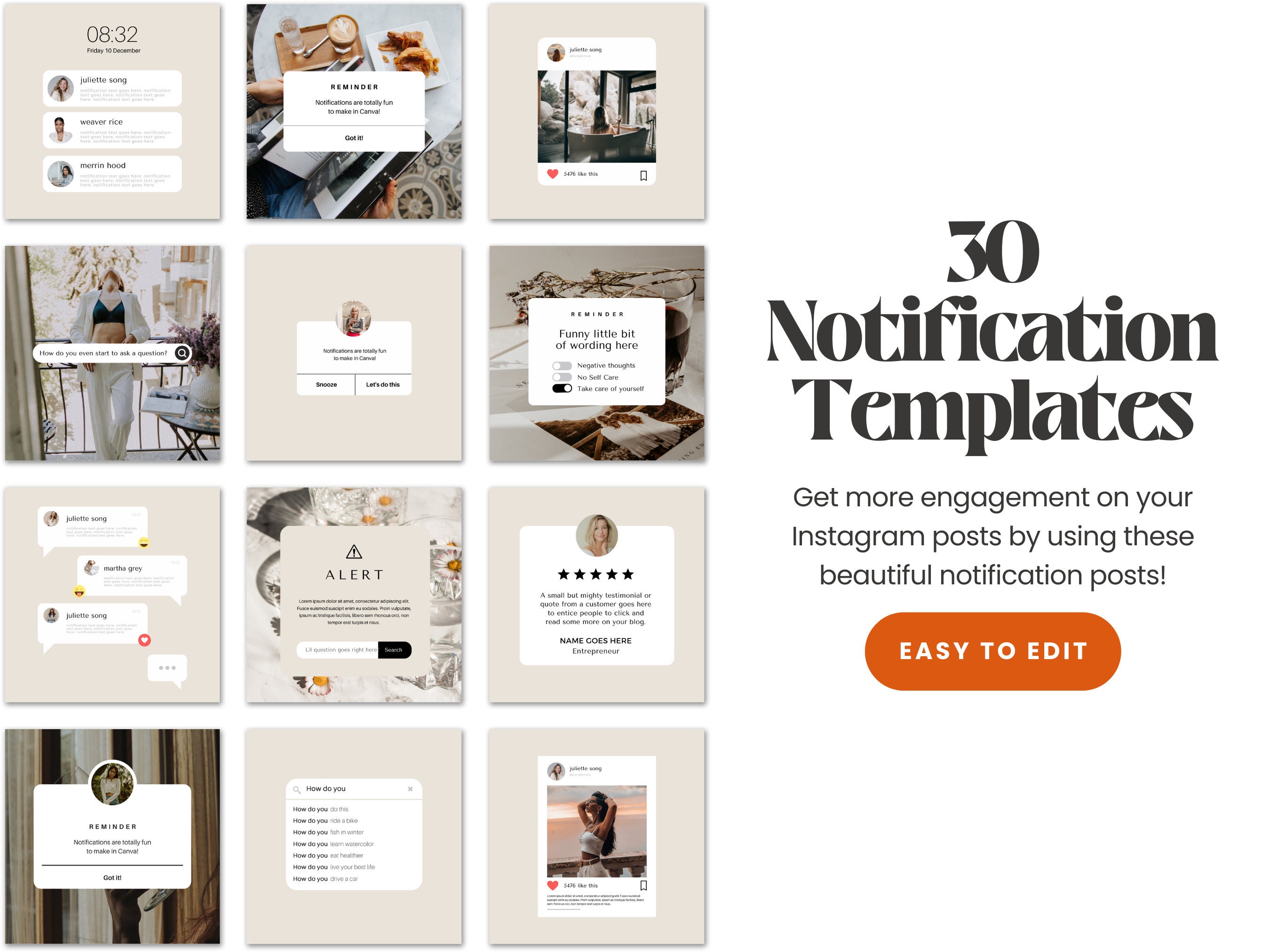 30 Instagram Notification Posts Reminder Post Instagram Alert Post ...