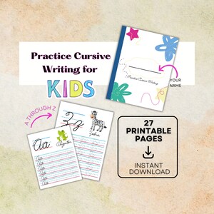 Cursive Writing Practice Sheets | Printable Writing Practice Sheets | Handwriting Practice | Letter Trace | Writing Letters Practice Sheets