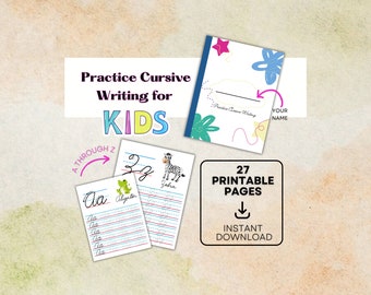 Cursive Writing Practice Sheets | Printable Writing Practice Sheets | Handwriting Practice | Letter Trace | Writing Letters Practice Sheets