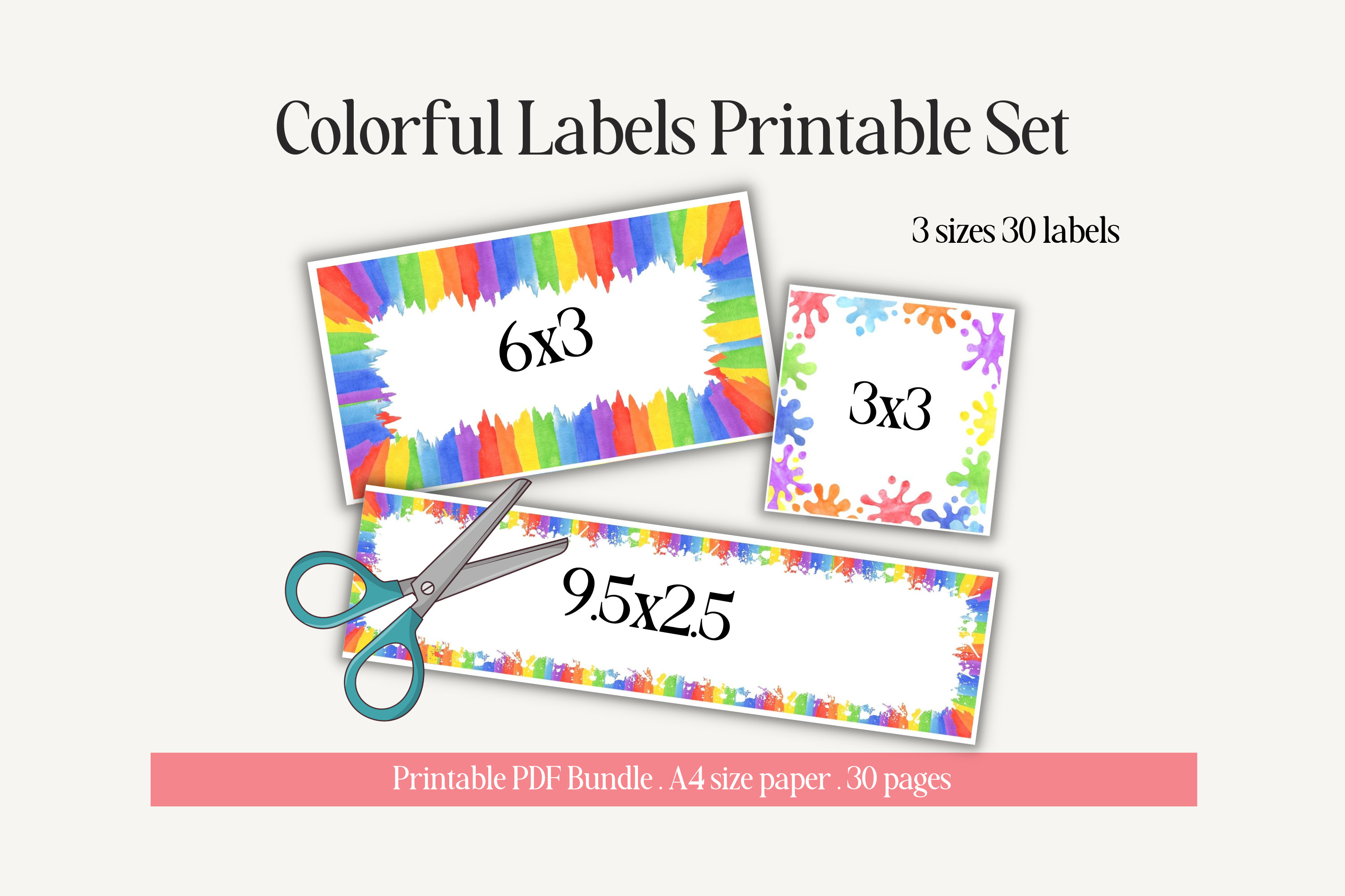 Printable Colored Labels Printable Label Storage Labels Jar Label Printable Colored Labels Printable Label Storage Labels Jar Label