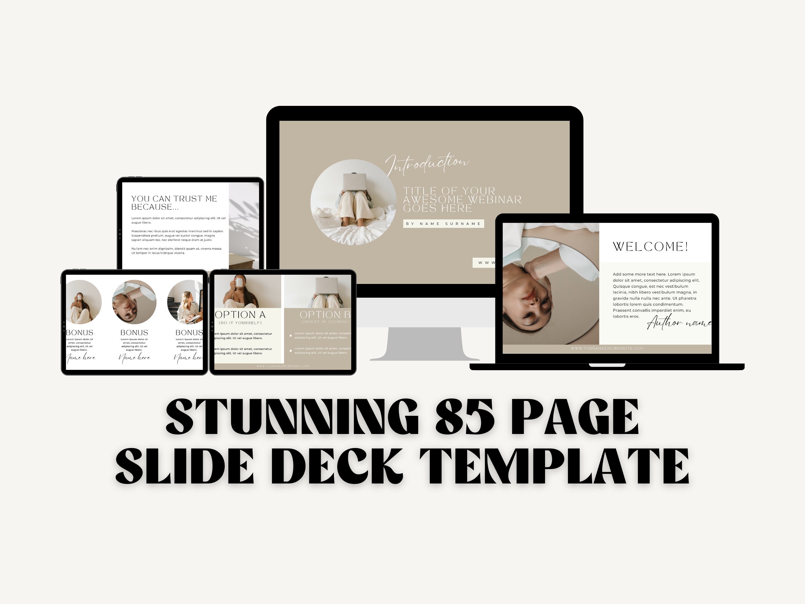 85-page Webinar Slide Deck Template | Customizable Canva Presentation ...
