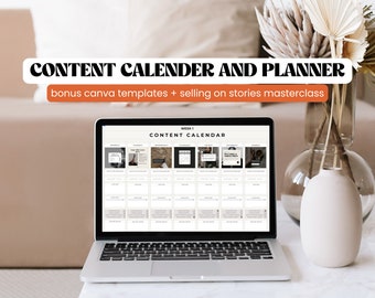 Contentplanner voor sociale media in Google Spreadsheets | Met canva-sjablonen (digitaal)