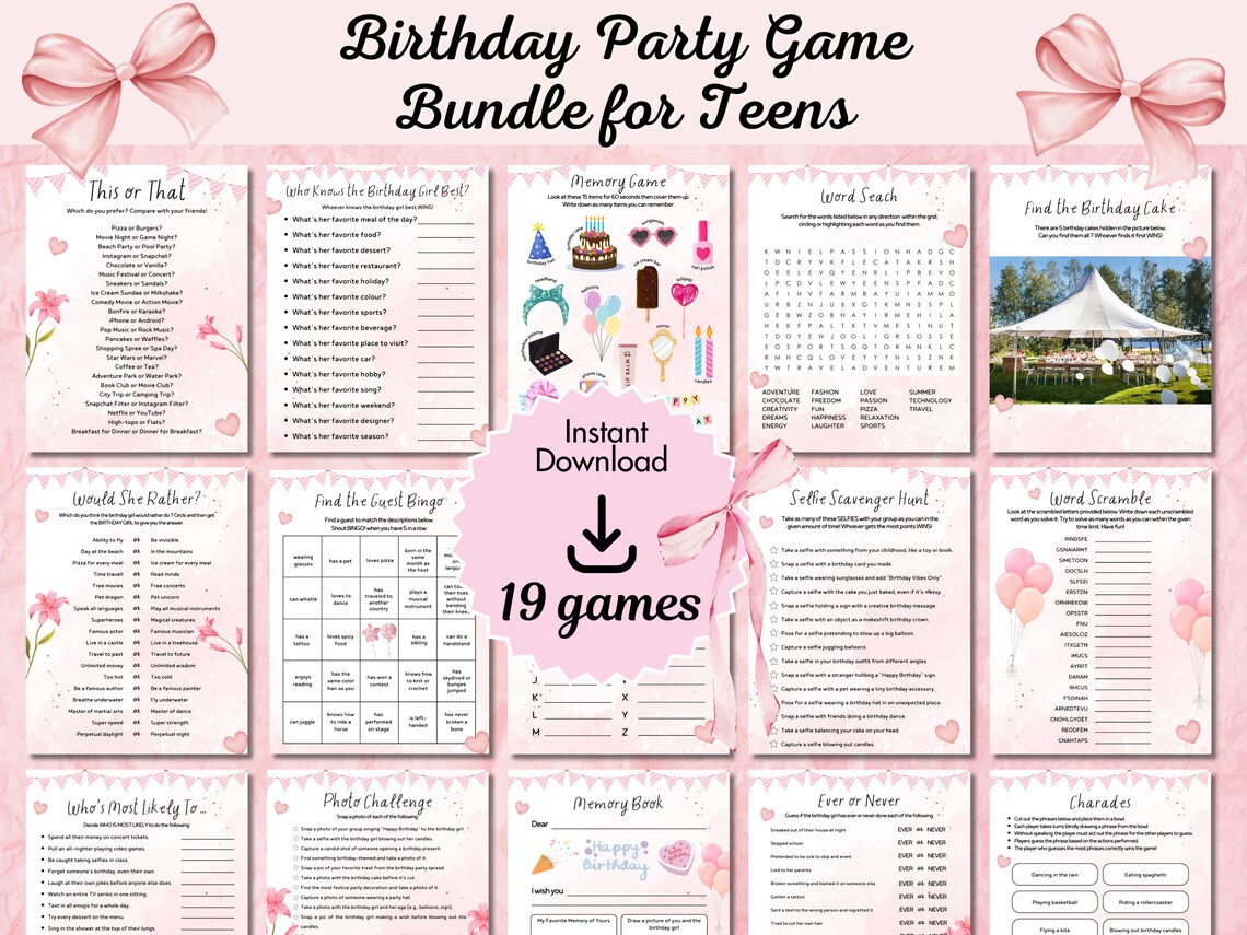 Birthday Party Games | Teen Birthday Games | Girl Birthday Games | Teen