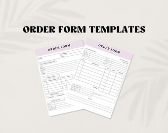 May include: Two blank order form templates with the text "ORDER FORM" at the top of each page. The forms include sections for customer information, order details, and order status.