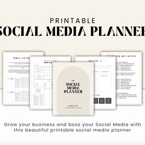 Planificador de negocios de redes sociales / Planificador de marketing de redes sociales / Planificador de publicaciones en redes sociales / Planificador de redes sociales imprimible