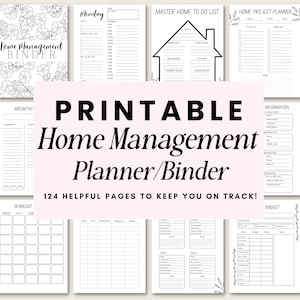 Home Management Printables | Home Management Tracker | Printable Home Management Planner | Home Management Binder | Household Planner
