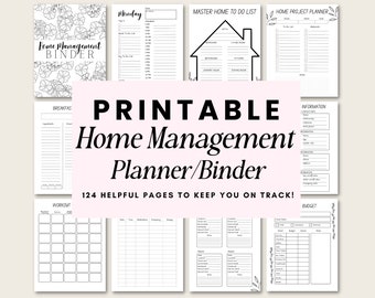 Home Management Printables | Home Management Tracker | Printable Home Management Planner | Home Management Binder | Household Planner