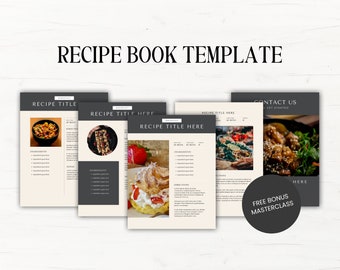Recipe Template Canva | Recipe Book Page Template | Recipe Book Template | Cookbook Template | Recipe Sheet | Editable Recipes Book