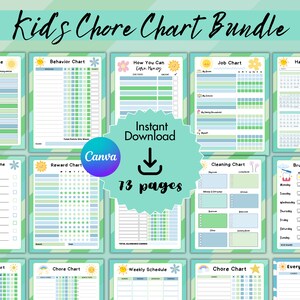 Chore Chart for Kids | Kids Chore Chart | Editable Chore Chart | Weekly Chore Chart | Kids Routine Chart | Printable Chore
