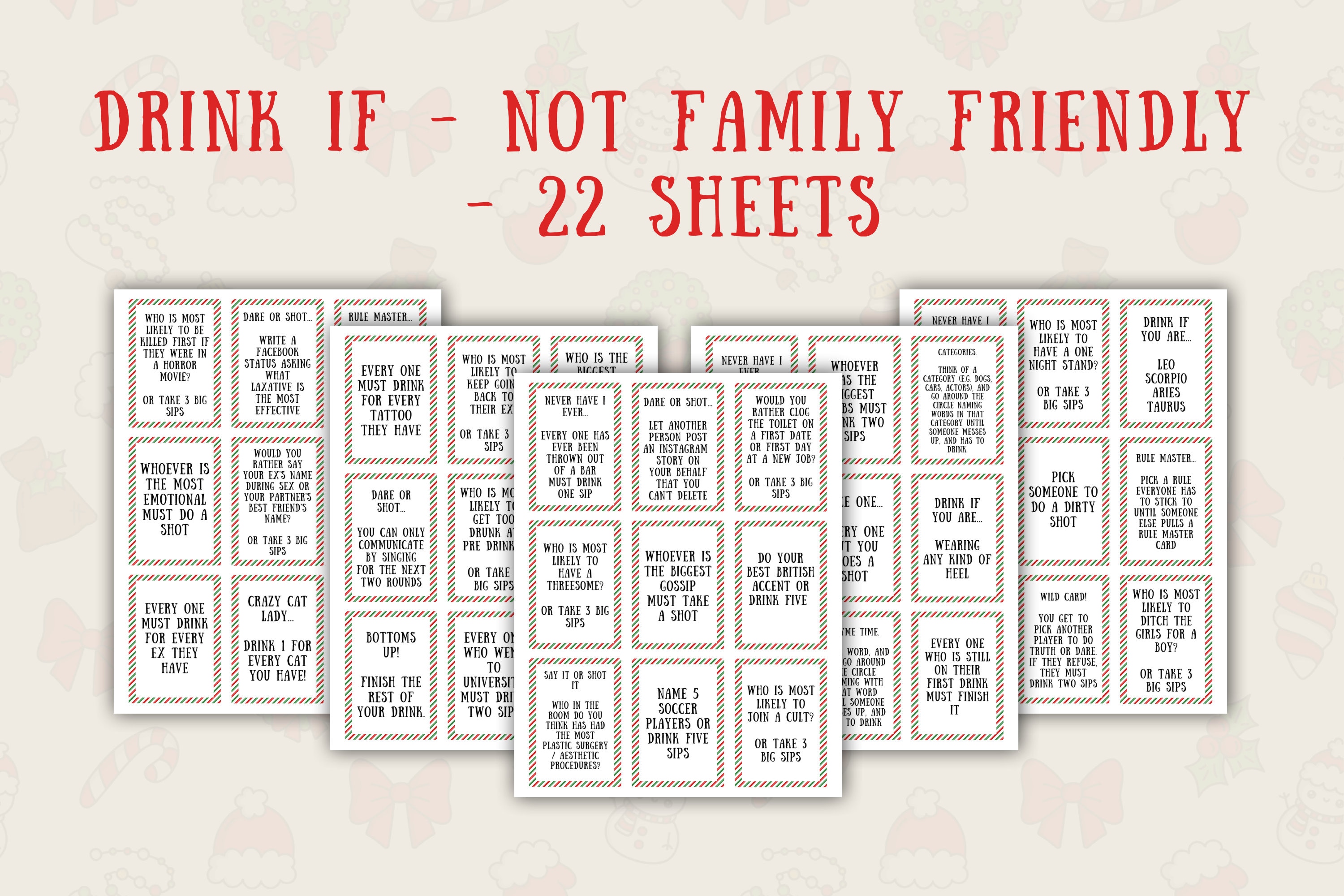 Christmas Games Printable Set Christmas Games for Group Christmas Group ...