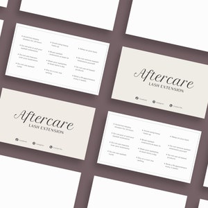 Lash Aftercare | Lash Aftercare Instructions | Lash Aftercare Cards | Lashes Aftercare Template | Eyelash Aftercare | Lash Business Card