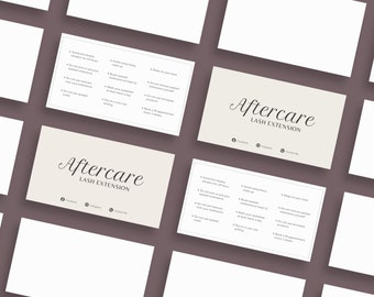 Lash Aftercare | Lash Aftercare Instructions | Lash Aftercare Cards | Lashes Aftercare Template | Eyelash Aftercare | Lash Business Card