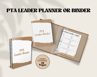 PTA escolar / Padres y maestros / Planificador de la PTA / Carpeta de la PTA / Folleto de la pta / Regreso a la escuela / Formulario de membresía de la pta / Evento comunitario / Voluntario