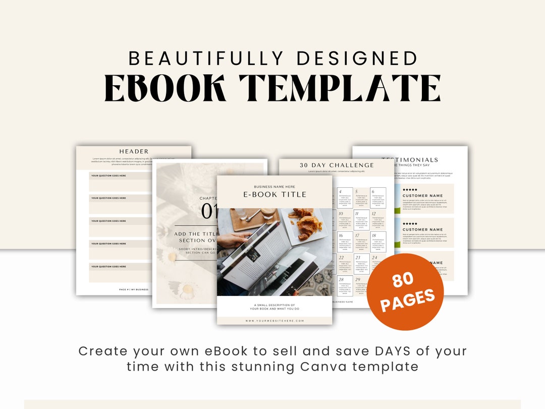 80-page Ebook Template Canva | Coaching Workbook (digital Download) - Etsy