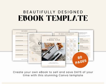 80-Page eBook Template Canva | Coaching Workbook (Digital Download)