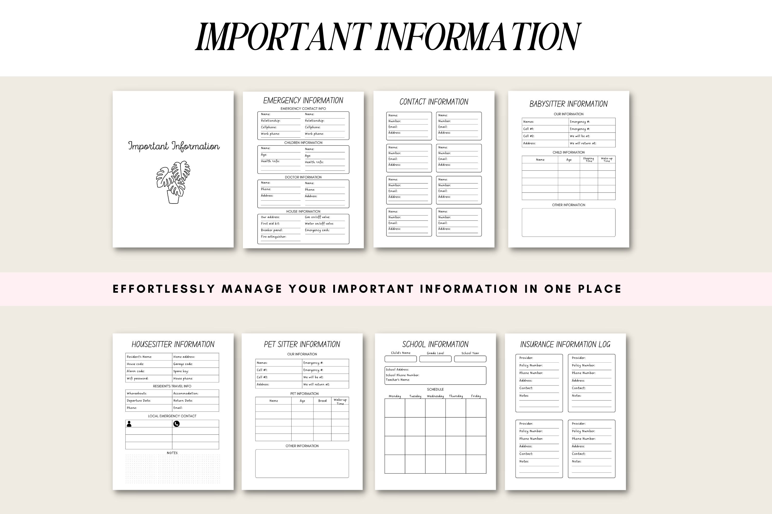 Home Management Printables Home Management Tracker Printable Home ...