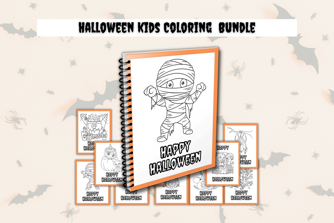 Kids Halloween Coloring Pages | Printable Activity (PDF) - Etsy