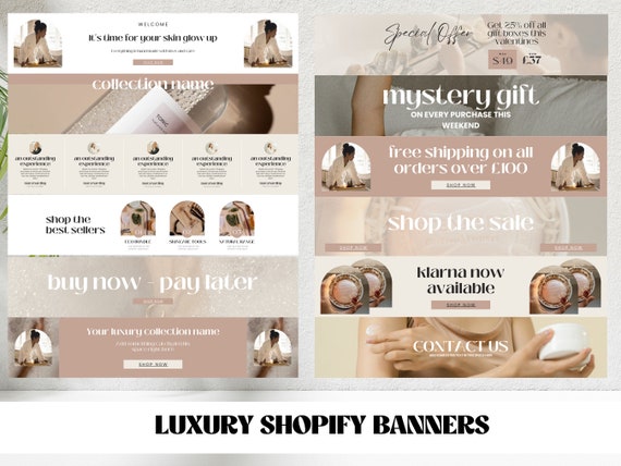 Shopify Banners | Shopify Website Banner | Website Template Shopify Canva | Canva Templates Shopify | Shopify Banner Template Canva