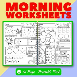 Kindergarten Morning Worksheet | Preschool Worksheets | Morning Worksheets | Preschool Printables | Homeschool Resources