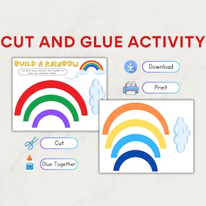 Cut and Glue | Preschool Worksheet | Preschool Activity | Cut and Paste | Preschool Printables | Cut Out and Glue | Scissor Skills