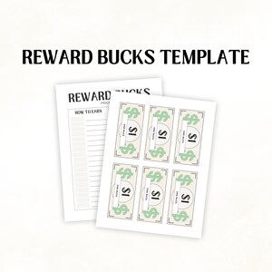 Reward Bucks for Kids | Kids Reward Bucks | Reward Bucks Chart | Chore Bucks | Play Money | Behaviour Bucks | Mom Bucks | Kid Rewards