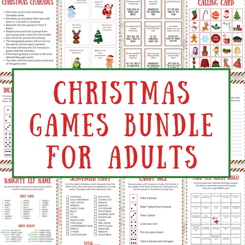 Christmas Games Printable - Etsy