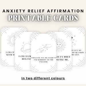 Carte di affermazione/Carte di affermazione della mentalità stampabile/Mazzo di affermazione/Affermazione quotidiana/Tavola della visione stampabile/Legge di attrazione