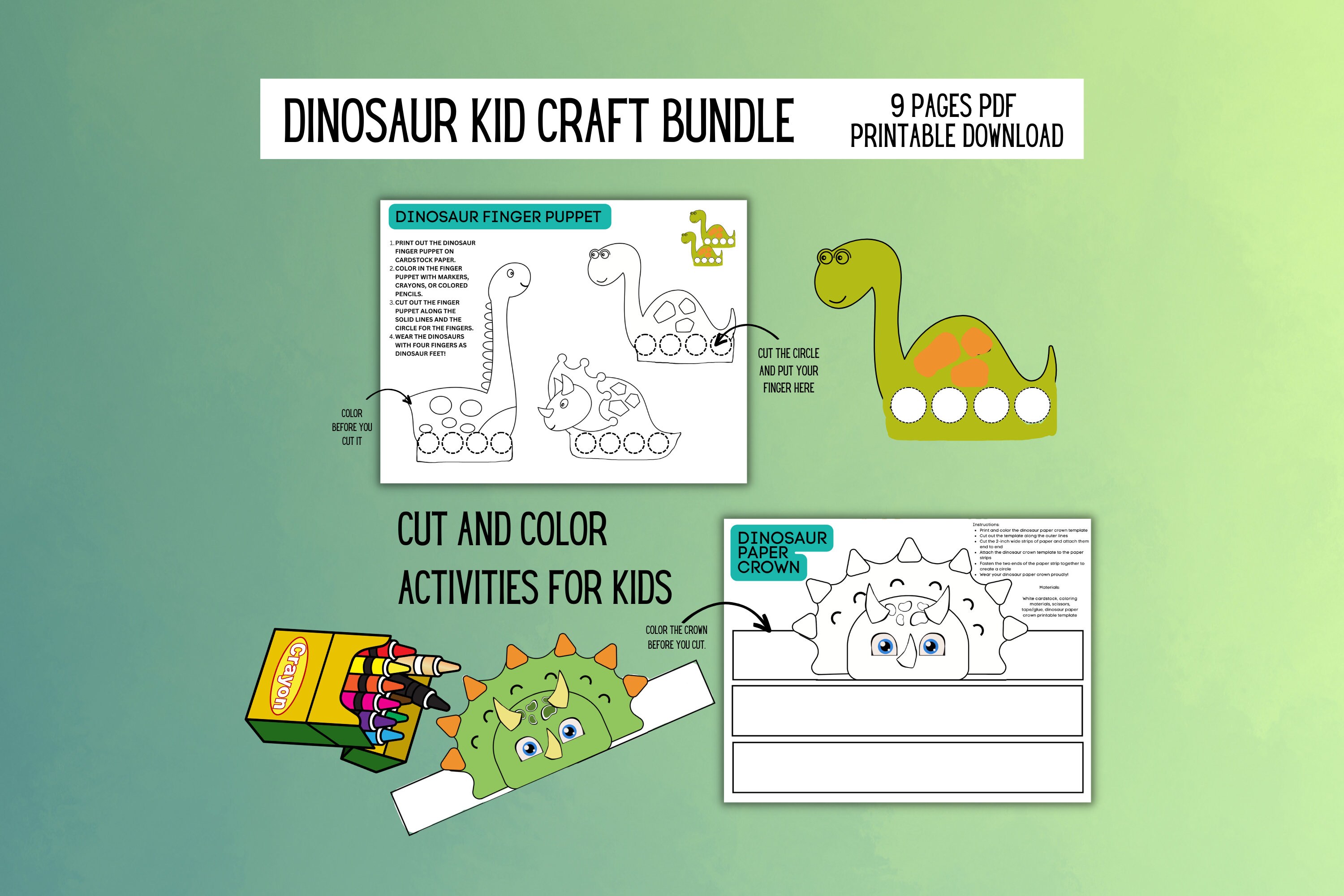 Dinosaur Craft for Kids Dinosaur Craft Printable Dinosaur Printable