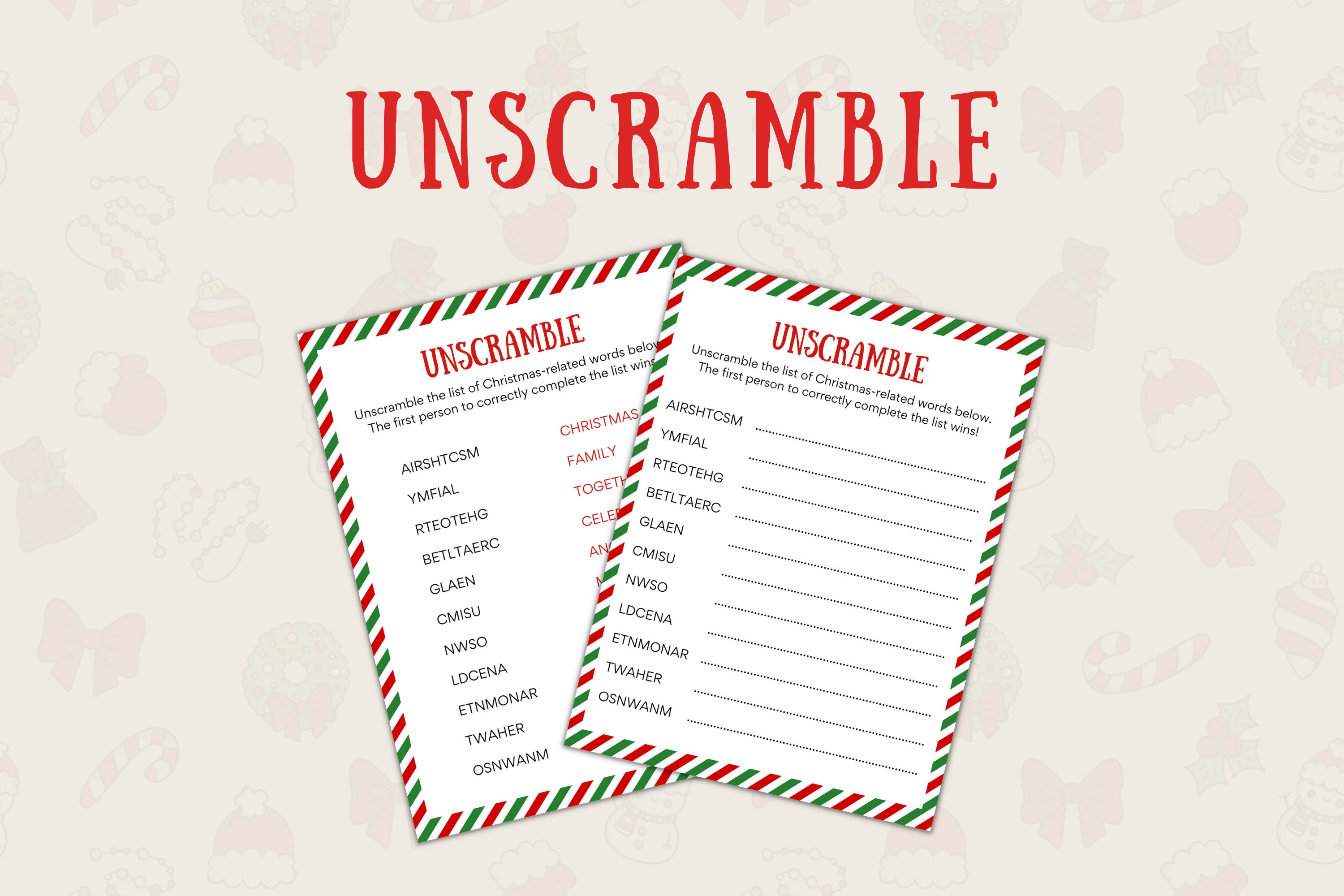 Christmas Games Printable Set Christmas Games for Group Christmas Group ...