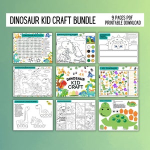 Dinosaur Craft for Kids | Dinosaur Craft Printable | Dinosaur Printable Activities | Dinosaur Activity | Preschool Activity | Craft Kit
