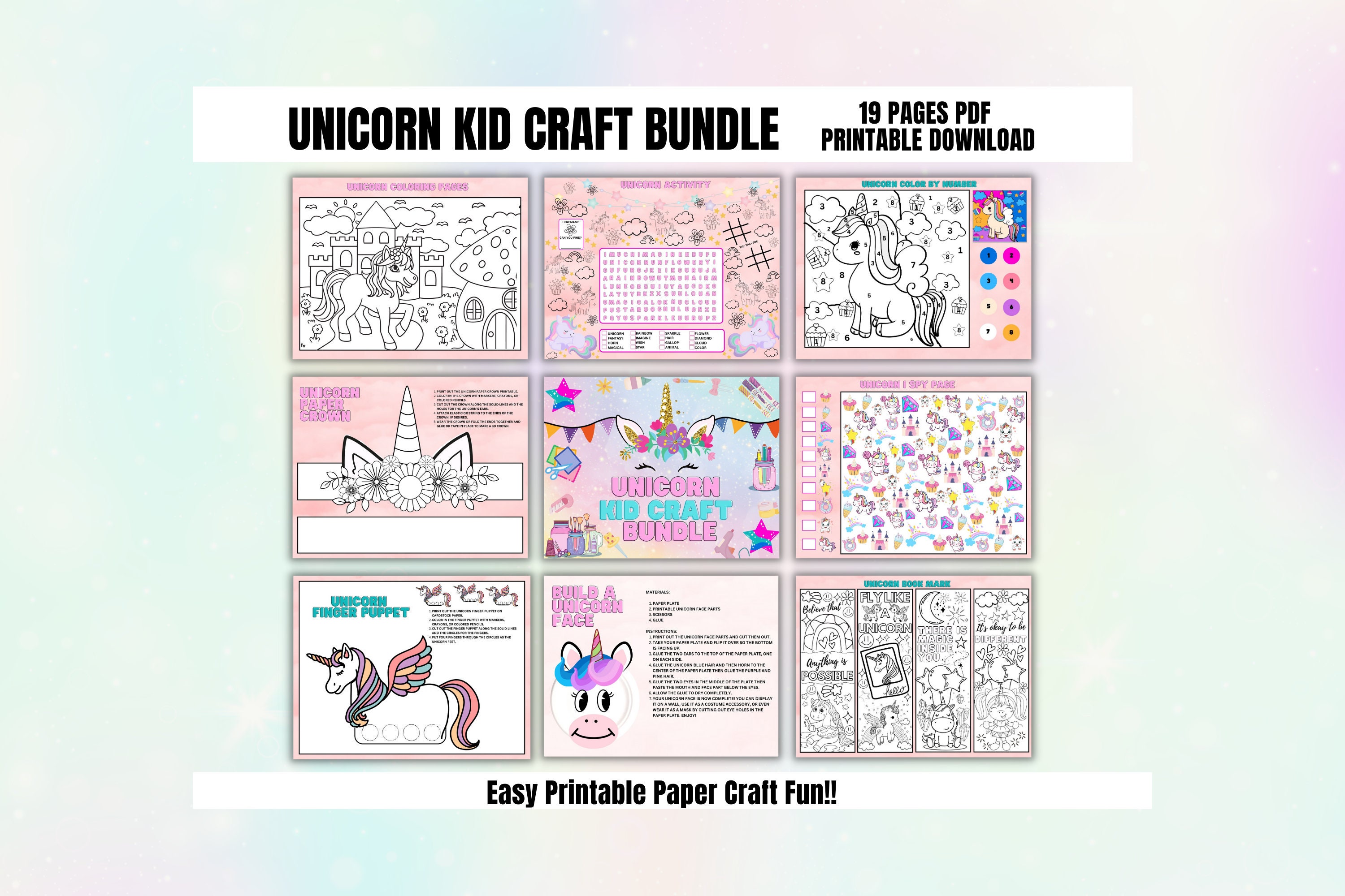 Paper Plate Unicorn Craft For Kids [ Free Template] - Non-Toy Gifts