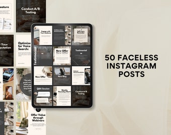 Plantillas de Instagram para marketing digital sin rostro / Instagram sin rostro / Marketing sin rostro / Cuenta sin rostro / Digital sin rostro