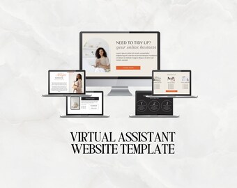 Virtual Assistant Website | Virtual Assistant Website Template | Virtual Assistant | Social Media Manager | VA Canva Template | VA Templates