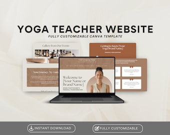 Yoga Studio Canva Website | Yoga Instructor Website Template | Canva Yoga Website | Yoga Studio Website | Yoga Coach Website