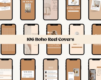 106 Boho Instagram Reel Covers | Canva Templates (Digital Download)