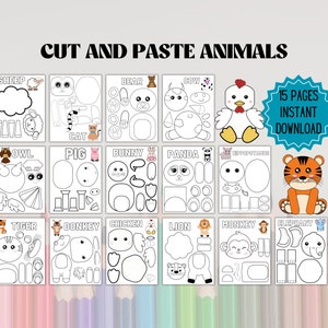 Cut and Paste Activities | Cut and Paste Printable | Cut and Paste Kids | Cut and Paste Animals | Scissor Skills | Cutting Practice